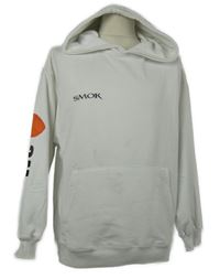 Pánská bílá mikina s nápisem a kapucí 