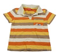 Béžovo-oranžovo-žluté pruhované polotričko