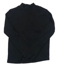 Čierne rebrované tričko so stojačikom George