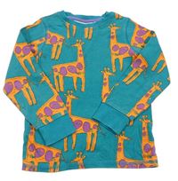 Modrozelené pyžamové triko s žirafami Next
