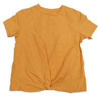 Oranžové crop tričko s uzlem M&S