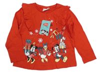 Nové - Červené triko s Mickeym a Minnie Disney