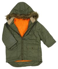 Khaki šusťáková pod/zimní bunda s kapucí Pumpkin patch