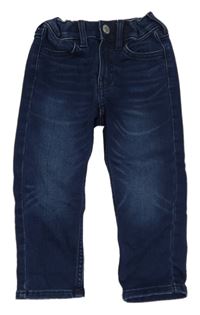 Tmavomodré teplákové slim rifle H&M