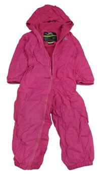 Fuchsiová šusťáková zateplená funkční kombinéza s kapucí Trespass