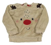 Béžová chlpatá podšitá mikina so sobom C&A