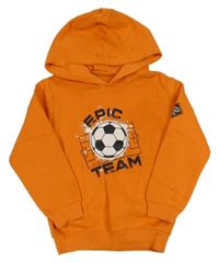 Oranžová mikina s loptou a kapucňou