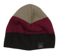 Béžovo-vínovo-hnědá čepice 