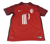 Červeno-vínové futbalové tričko s potlačou Nike