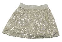 Stříbrno-zlatá flitrová podšitá sukňa