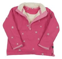 Růžová zateplená mikina s hvězdami Joules