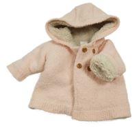 Světlerůžový pletený zateplený kabátek s kapucí Next