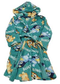 Zelený plyšový župan s Bluey a kapucí George