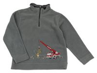 Tmavosivá fleecová mikina s žeriavom