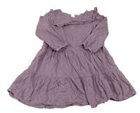 Fialové menšestrové šaty s volánikom H&M