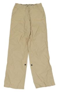 Béžové plátěné rolovací kalhoty Alive