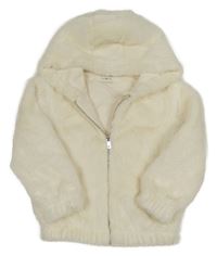 Smotanová kožušinová podšitá bunda s kapucňou F&F