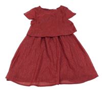 Vínovo-trblietavé žoržetové šaty C&A