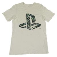 Biele tričko s logem PlayStation H&M