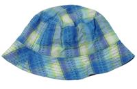 Modro-limetkový kockovaný klobúk Nutmeg
