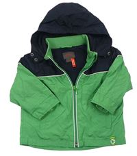 Zeleno-tmavomodrá šušťáková jarná bunda s kapucňou Esprit
