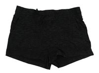 Čierne melírované teplákové kraťasy H&M