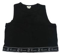 Čierny crop top s logy River Island