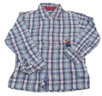 Modro-bílo-červená kostkovaná košile s chlapečkem Funky boy
