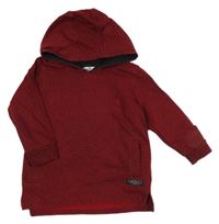 Červeno-čierna melírovaná mikina s kapucňou M&Co.