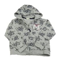 Sivá prepínaci mikina s kvietkami a kapucňou Vertbaudet