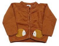 Rezavý propínací svetr s ježky C&A