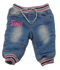 Modré podšité rifle s pruhovanými lemy Pepco