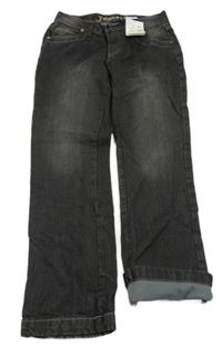 Nové - Tmavošedé podšité rifle Jeans