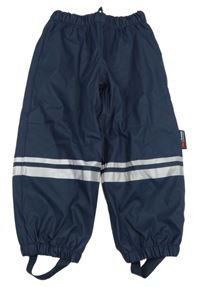 Tmavomodré nepromokavé podšité kalhoty s proužky Lupilu