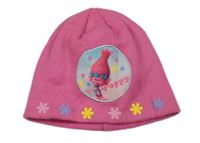 Růžová pletená čepice s Trollem 