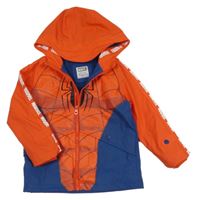 Červeno-modrá nepromokavá jarní bunda se Spider-manem a kapucí Marvel 