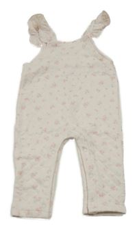 Světlerůžové laclové prošívané tepláky s kytičkami Dunnes