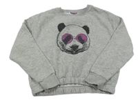 Sivá melírovaná mikina s pandou Pepperts