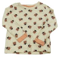 Smetanovo-ružové tričko s brouky