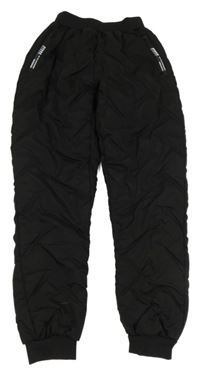 Černé šusťákové prošívané zateplené kalhoty Atava