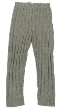 Sivé melírované rebrované úpletové nohavice Shein