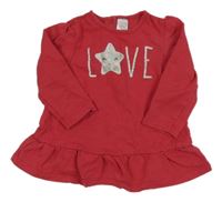 Malinové teplákové šaty s nápisom C&A