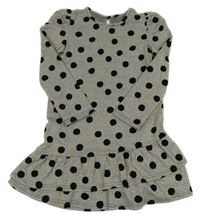 Čierno-biele vzorované šaty s bodkami Hema