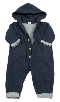Tmavomodrá tepláková kombinéza s kapucňou H&M