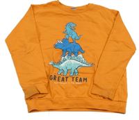 Oranžová mikina s dinosaurami LC Waikiki