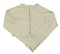 Smotanová športová crop prepínaci mikina