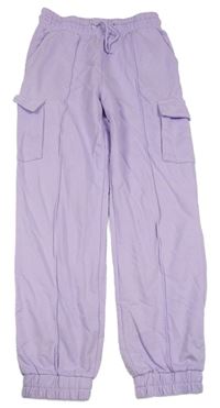 Levandulové cargo cuff tepláky Page one young