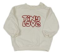 Biela oversize mikina s nápisom