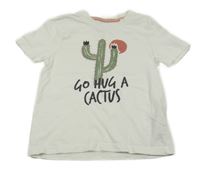 Biele tričko s kaktusom Lupilu
