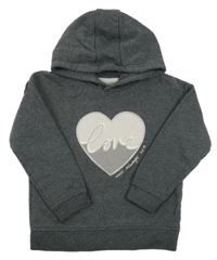 Sivá mikina so srdiečkom a kapucňou Primark
